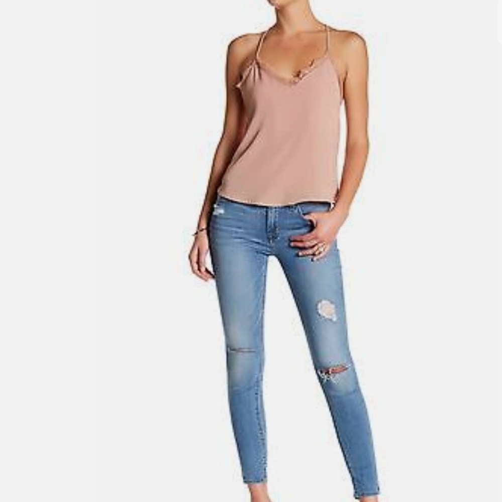 HUDSON KRISTA ANKLE SUPER SKINNY-STRETCH JEANS DISTRESSED